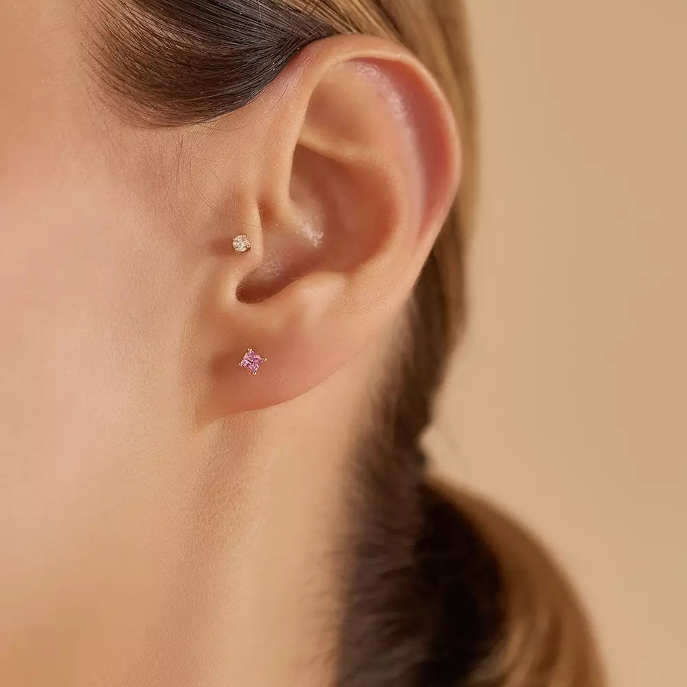 Paio Pink Sapphire Rose Gold Earrings