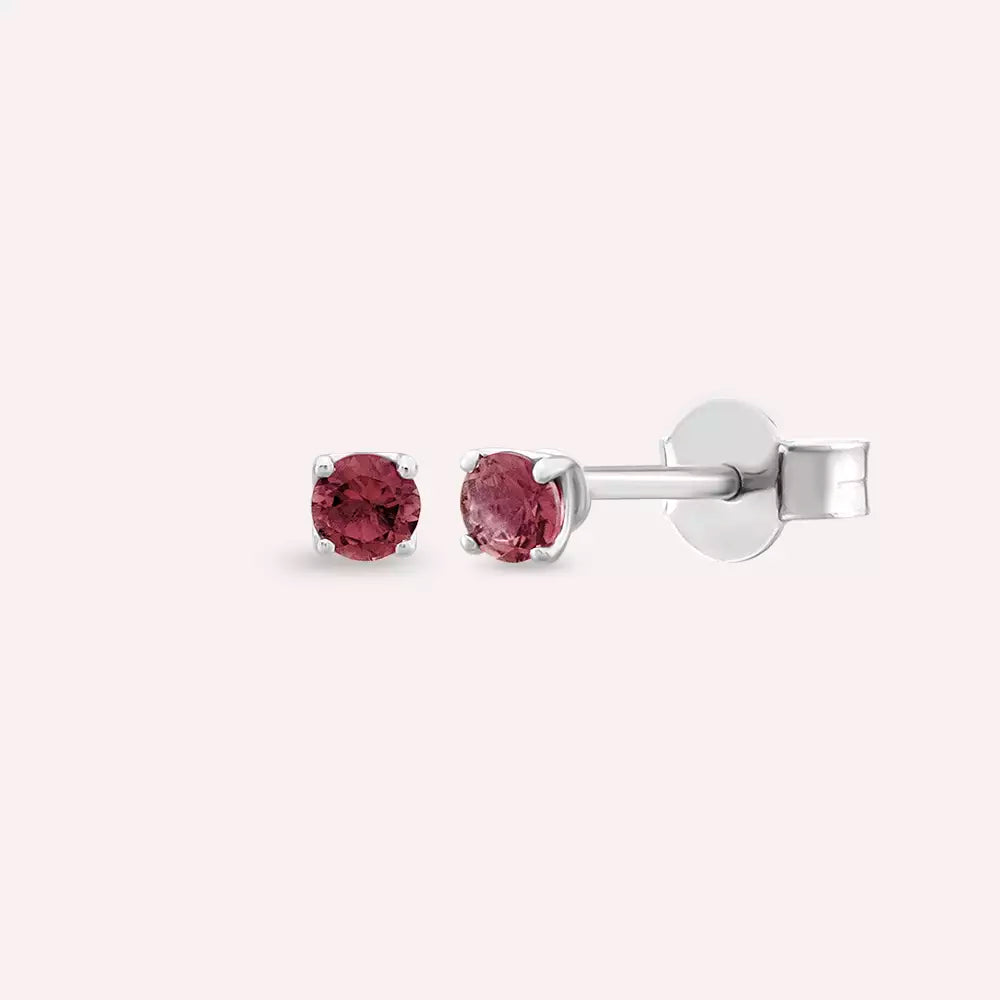 Paio Red Sapphire White Gold Earrings