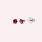 Paio Red Sapphire White Gold Earrings