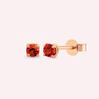 Paio Red Sapphire Rose Gold Earrings