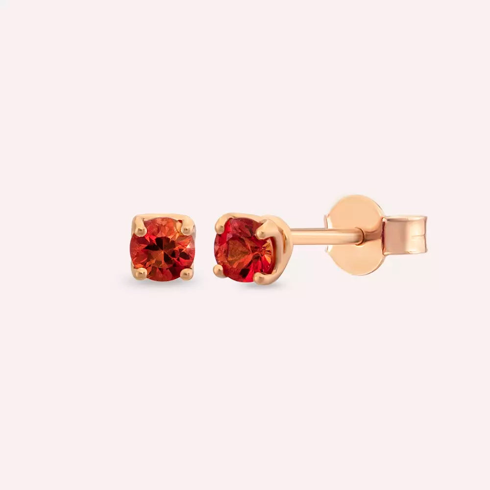 Paio Red Sapphire Rose Gold Earrings