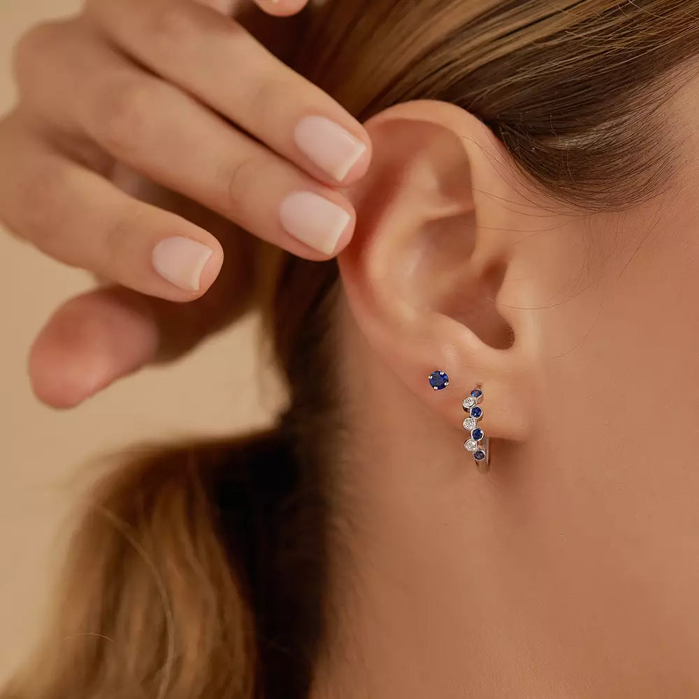 Paio White Gold Earrings with Sapphire Stone