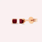 Paio Rose Gold Earrings with Ruby Stones