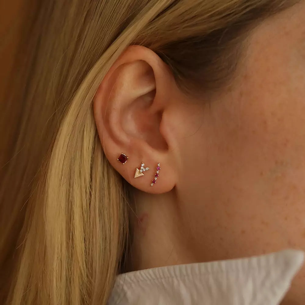 Paio Rose Gold Earrings with Ruby Stones
