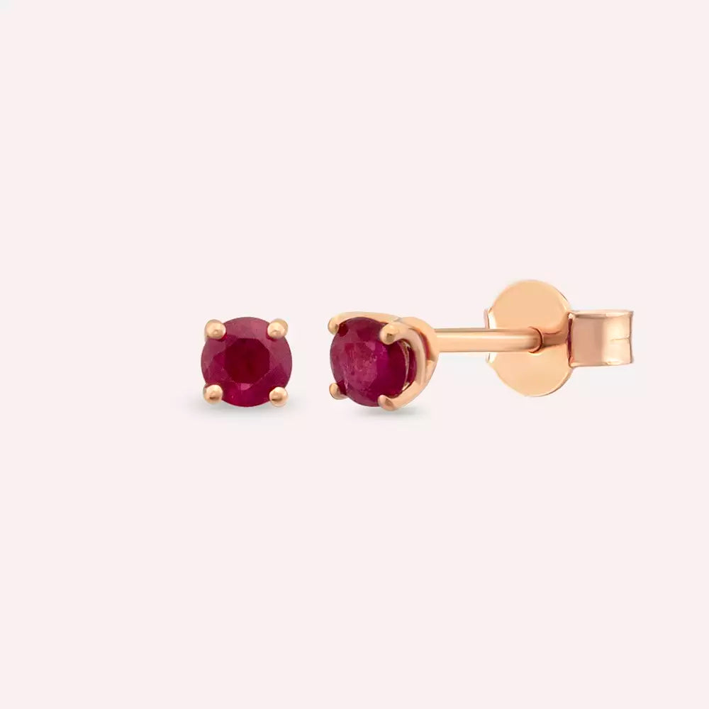 Paio Ruby Rose Gold Earrings