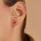 Paio Ruby Rose Gold Earrings