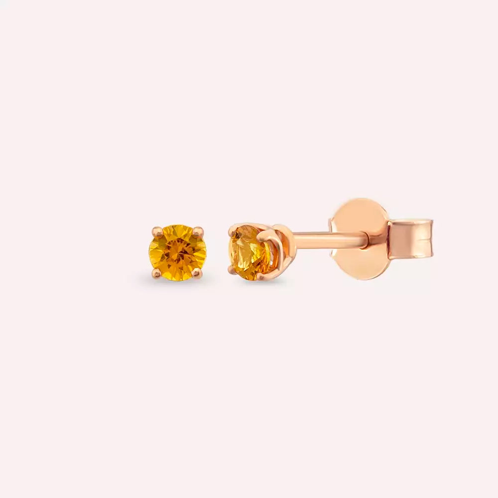 Paio Yellow Sapphire Rose Gold Earrings