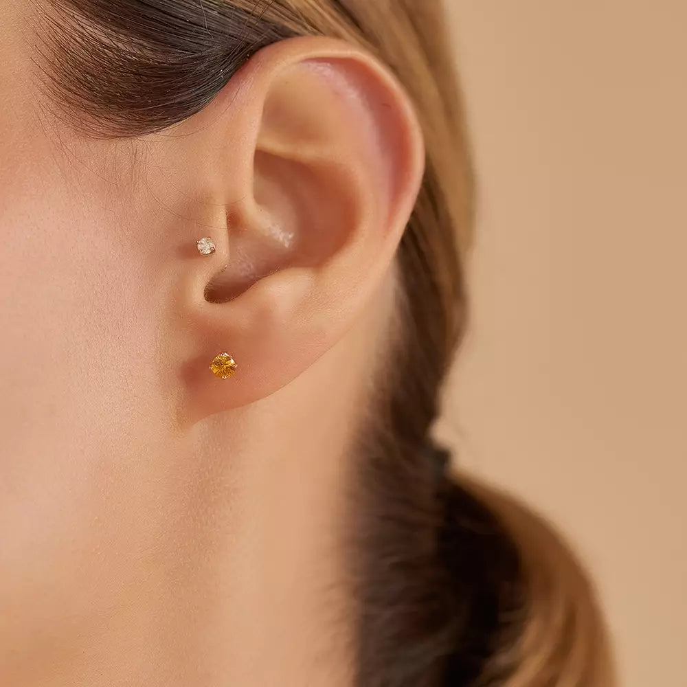 Paio Yellow Sapphire Rose Gold Earrings