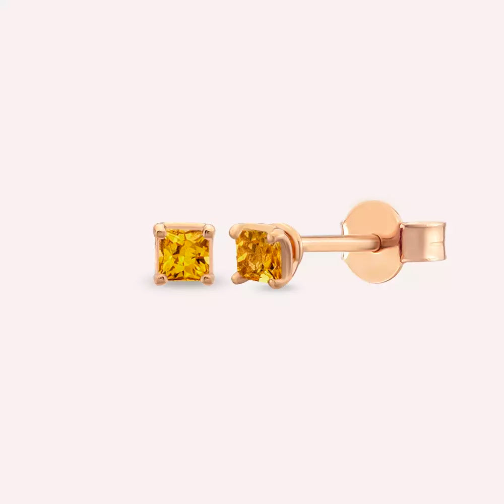 Paio Yellow Sapphire Rose Gold Earrings