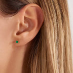 Paio Emerald Rose Gold Earrings
