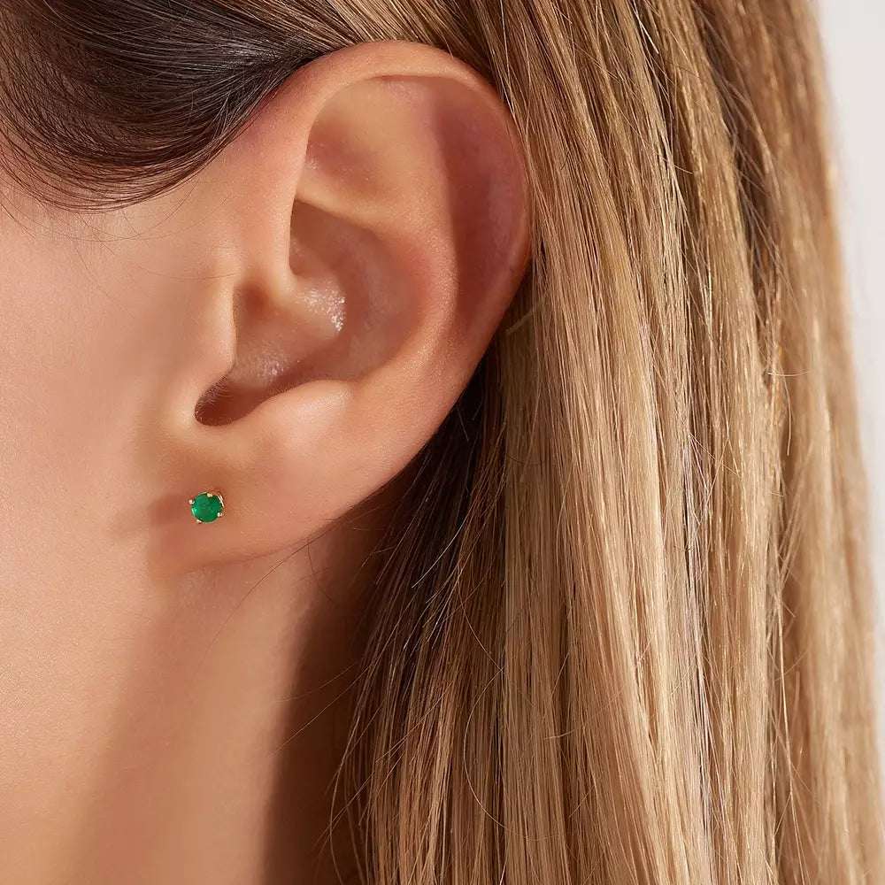 Paio Emerald Rose Gold Earrings