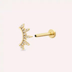 Pearl Pırlanta Taşlı Sarı Altın Piercing