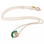 Boucle Emerald and Diamond Rose Gold Necklace