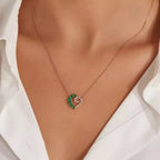 Boucle Emerald and Diamond Rose Gold Necklace