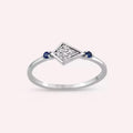 Prisma Sapphire and Diamond White Gold Ring
