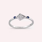 Prisma Sapphire and Diamond White Gold Ring