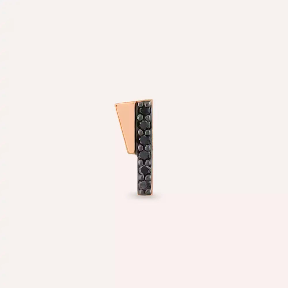 Pillar Black Diamond Rose Gold Piercing