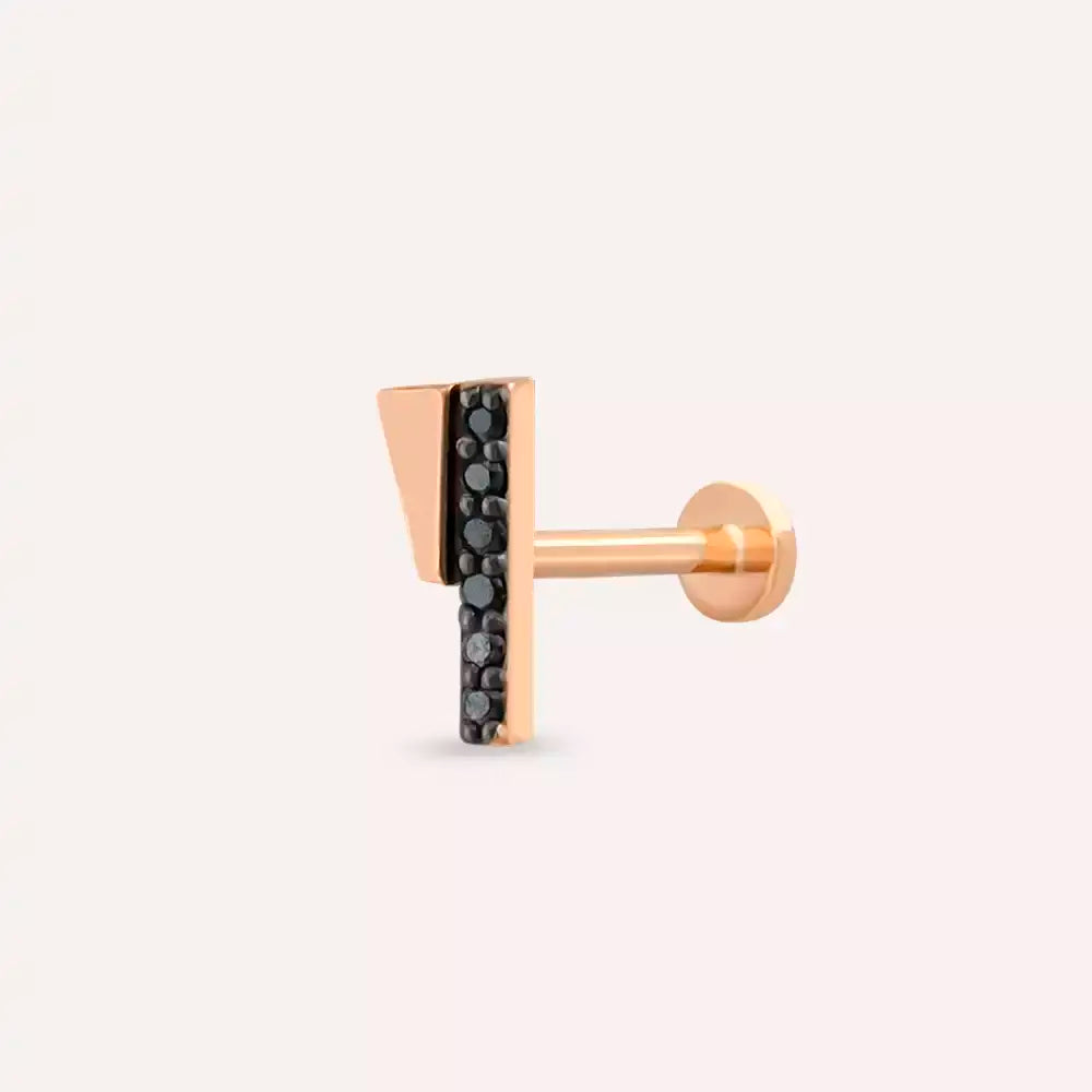 Pillar Black Diamond Rose Gold Piercing