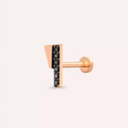 Pillar Black Diamond Rose Gold Piercing