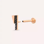 Pillar Black Diamond Rose Gold Piercing