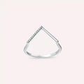 Diamond White Gold Minimal V Ring