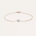 Diamond Rose and White Gold Ball Bracelet