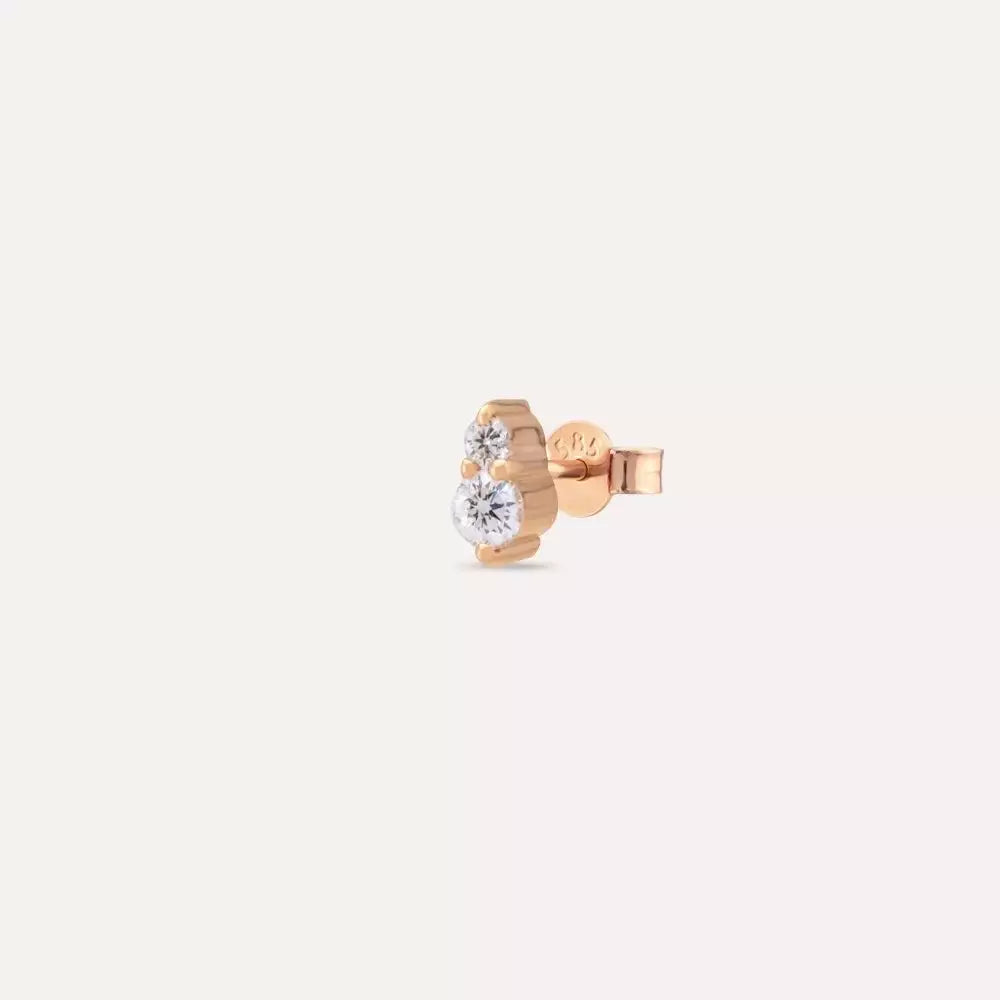 Sirius Mini Diamond Rose Gold Earrings