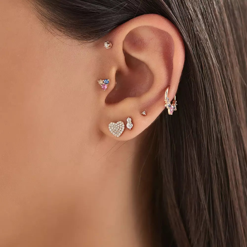 Sirius Mini Diamond Rose Gold Earrings