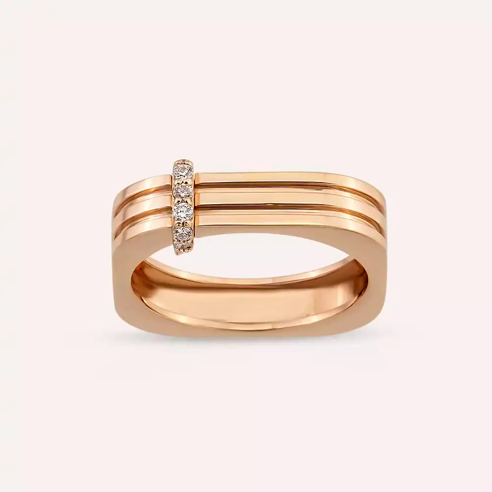 Unity Diamond Rose Gold Ring