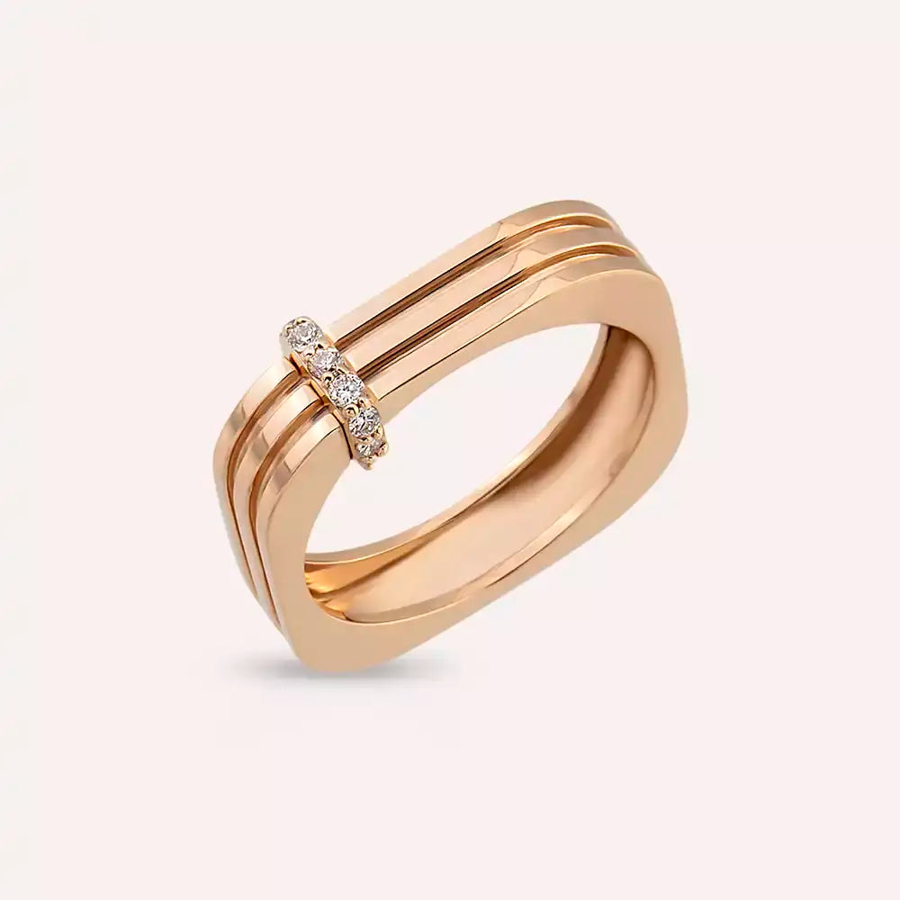 Unity Diamond Rose Gold Ring