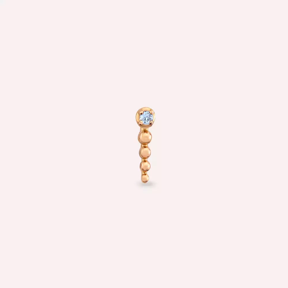 Spot Light Blue Sapphire Rose Gold Single Earring