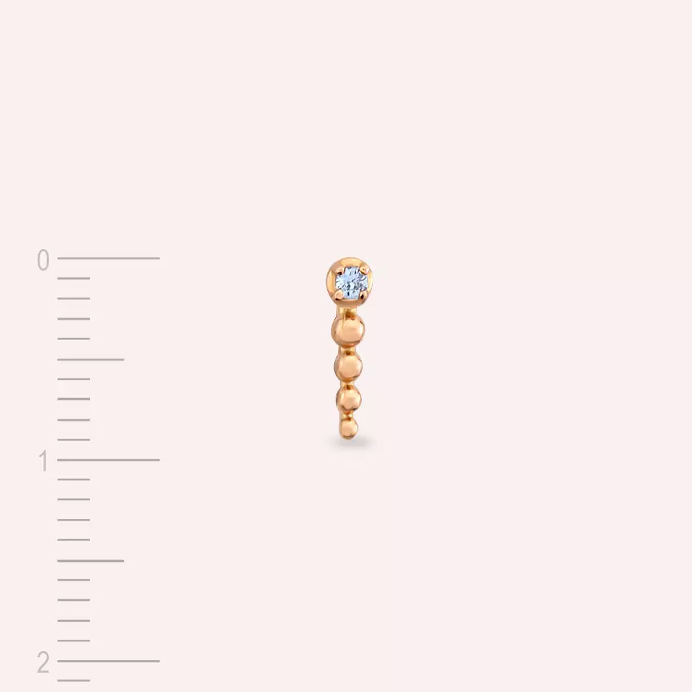 Spot Light Blue Sapphire Rose Gold Single Earring