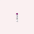 White Gold Single Earring with Pink Sapphire Stone