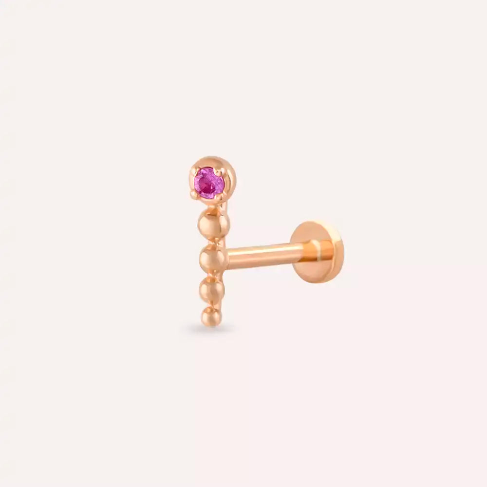 Spot Pink Sapphire Rose Gold Piercing