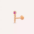 Spot Pink Sapphire Rose Gold Piercing