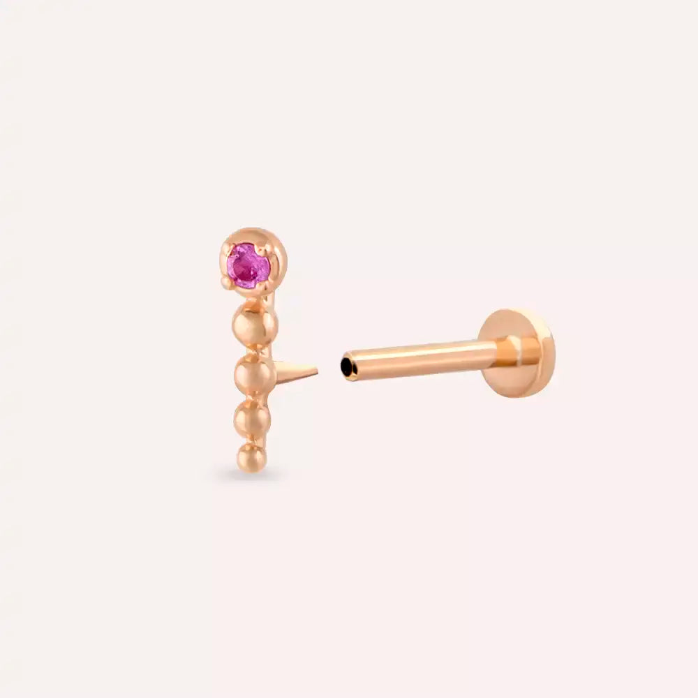Spot Pink Sapphire Rose Gold Piercing