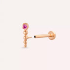 Spot Pink Sapphire Rose Gold Piercing