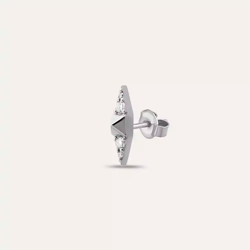 Peak Diamond White Gold Single Earring