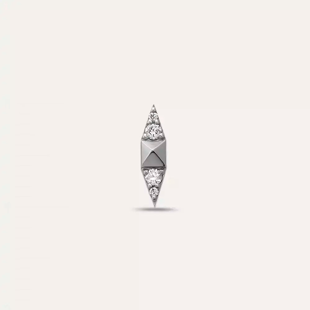 Peak Diamond White Gold Single Earring