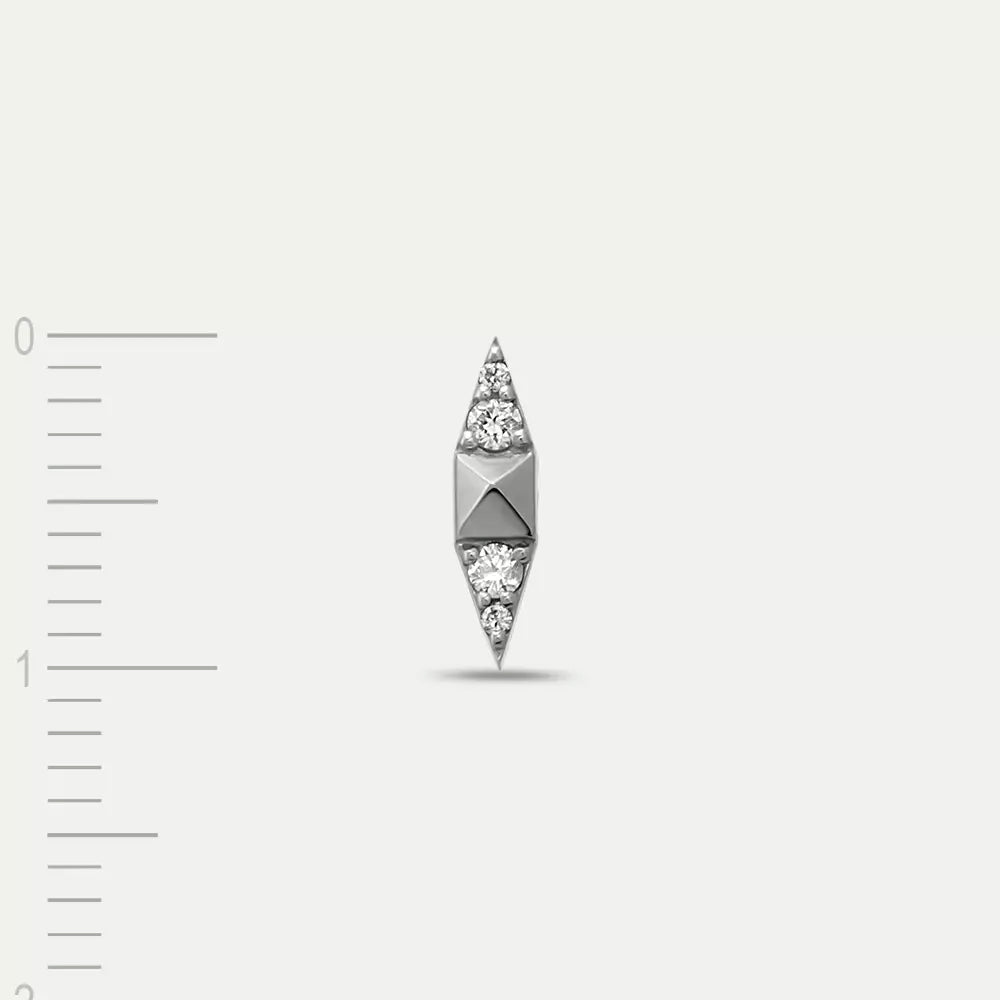 Peak Diamond White Gold Single Earring