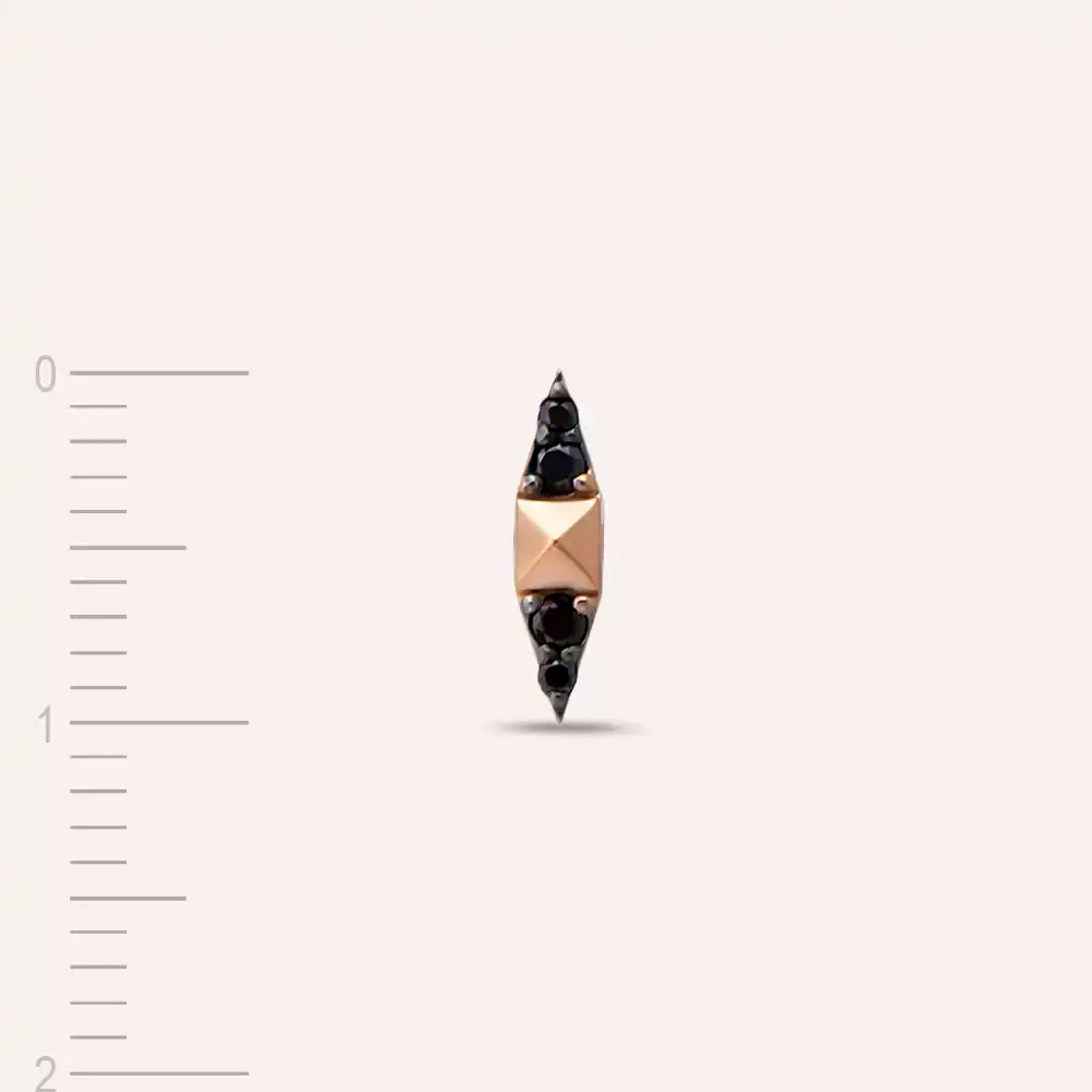 Peak Black Diamond Rose Gold Single Earring