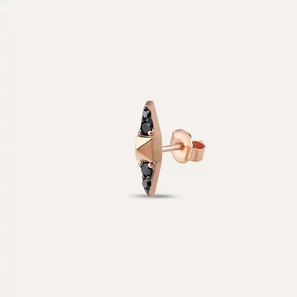 Peak Black Diamond Rose Gold Single Earring