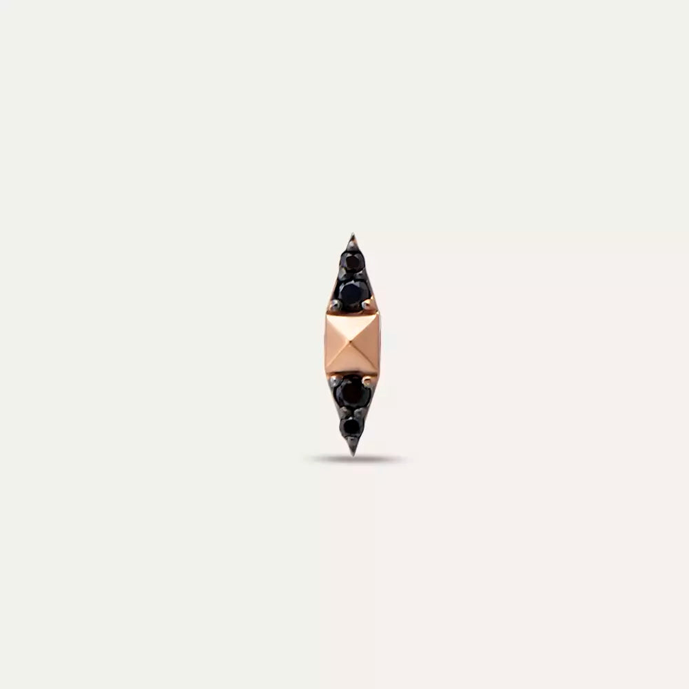 Peak Black Diamond Rose Gold Single Earring