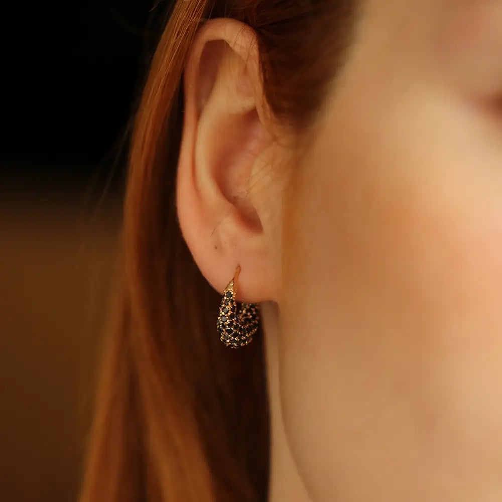 Glacier 3.86 CT Black Diamond Rose Gold Earrings