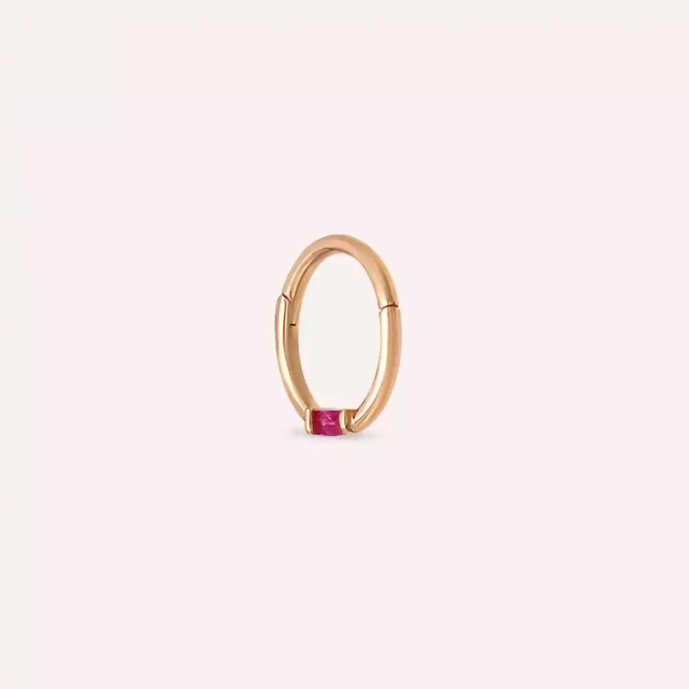 Potty Yakut Taşlı Rose Altın Halka Piercing