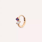 Pretty Blue, Purple Safir ve Pırlanta Taşlı Halka Piercing
