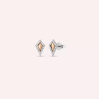 Punta Diamond Stud Rose and White Gold Earrings