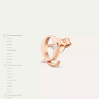 Q Letter Diamond Rose Gold Mini Single Earring