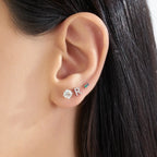 R Harf Pırlanta Taşlı Beyaz Altın Piercing