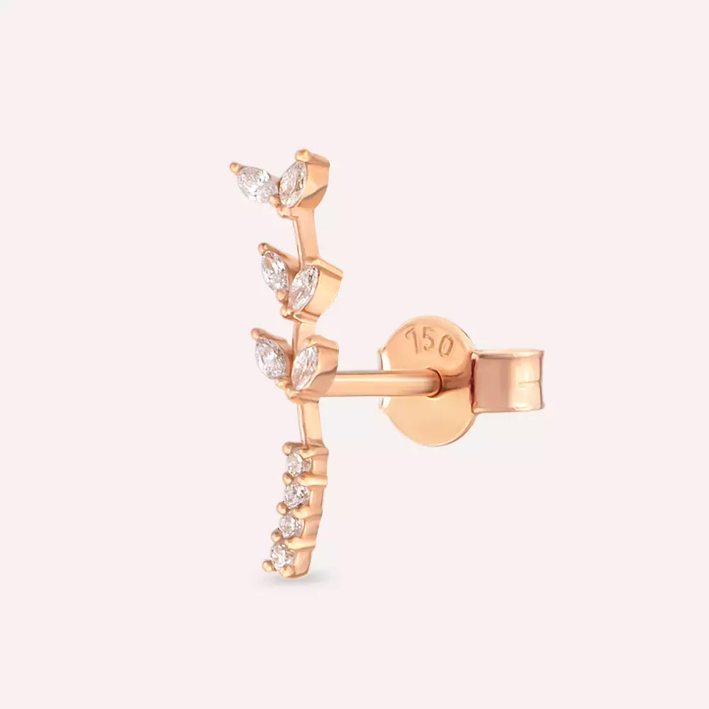Ravina Diamond Rose Gold Single Earring